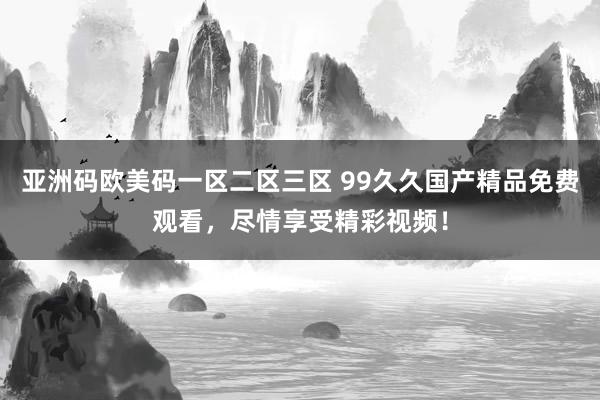 亚洲码欧美码一区二区三区 99久久国产精品免费观看，尽情享受精彩视频！