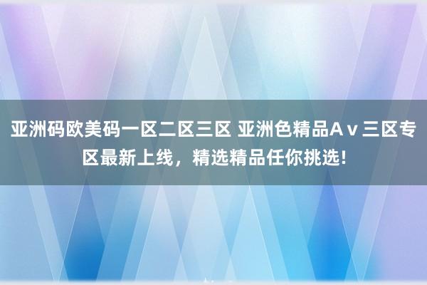 亚洲码欧美码一区二区三区 亚洲色精品Aⅴ三区专区最新上线，精选精品任你挑选!