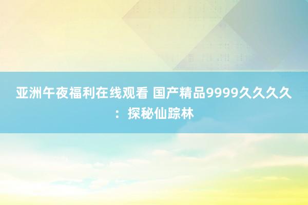 亚洲午夜福利在线观看 国产精品9999久久久久：探秘仙踪林