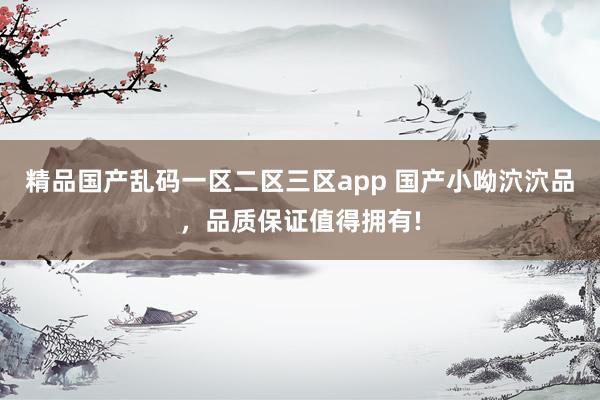精品国产乱码一区二区三区app 国产小呦泬泬品，品质保证值得拥有!