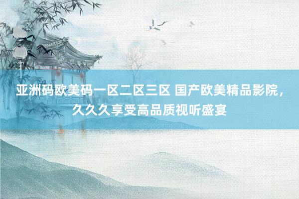 亚洲码欧美码一区二区三区 国产欧美精品影院，久久久享受高品质视听盛宴