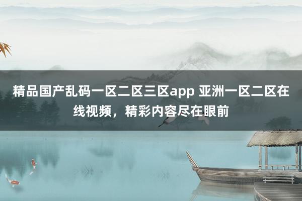精品国产乱码一区二区三区app 亚洲一区二区在线视频，精彩内容尽在眼前