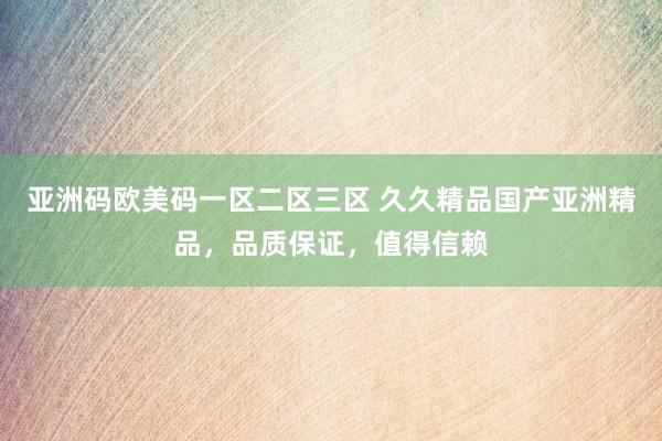 亚洲码欧美码一区二区三区 久久精品国产亚洲精品，品质保证，值得信赖