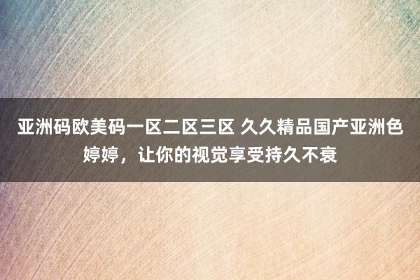 亚洲码欧美码一区二区三区 久久精品国产亚洲色婷婷，让你的视觉享受持久不衰