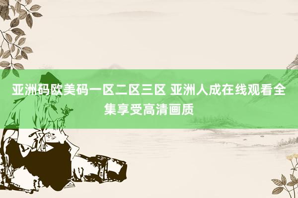 亚洲码欧美码一区二区三区 亚洲人成在线观看全集享受高清画质