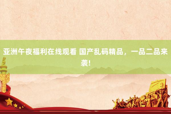 亚洲午夜福利在线观看 国产乱码精品，一品二品来袭!