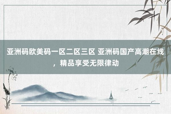 亚洲码欧美码一区二区三区 亚洲码国产高潮在线，精品享受无限律动