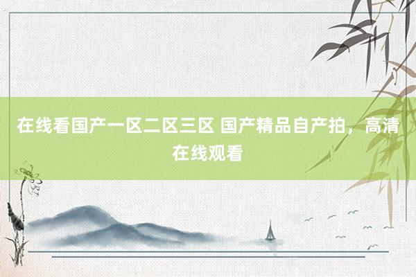 在线看国产一区二区三区 国产精品自产拍，高清在线观看