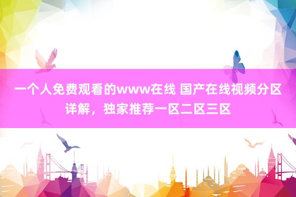一个人免费观看的www在线 国产在线视频分区详解，独家推荐一区二区三区