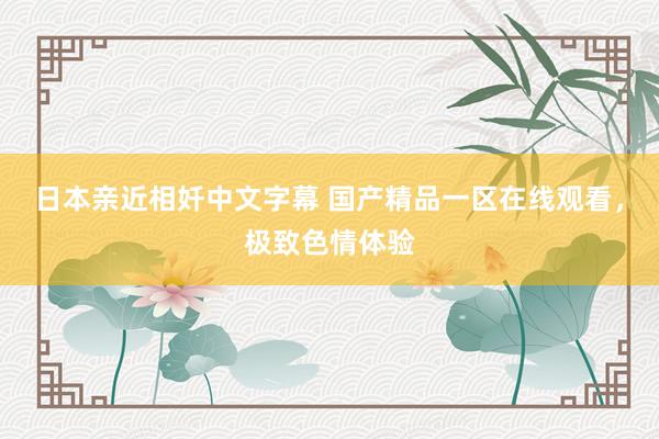 日本亲近相奷中文字幕 国产精品一区在线观看，极致色情体验